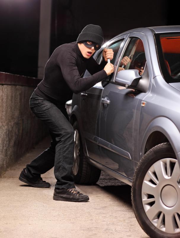 Breaking into an unoccupied car is theft, not robbery.