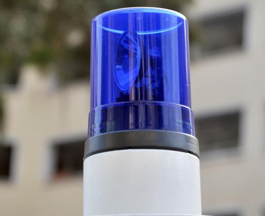 Flashing police lights are often used as a warning system for motorists.