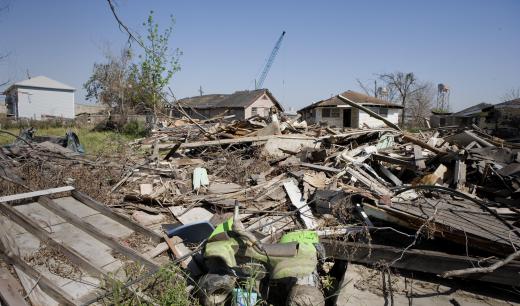 Many homes in the Ninth Ward of New Orleans were destroyed during Hurricane Katrina, which was considered an act of nature.