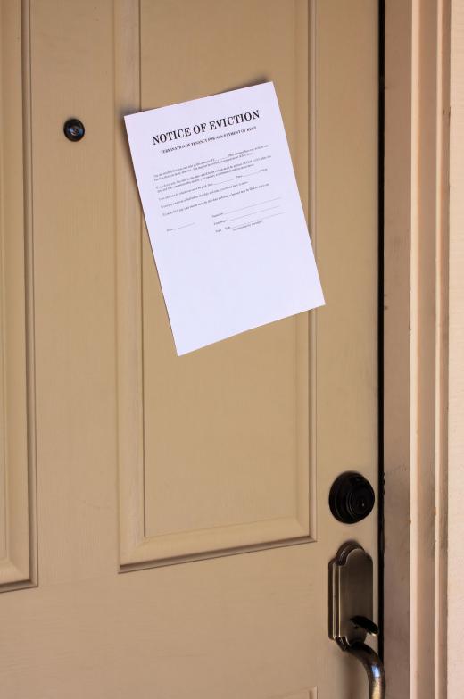 A 30 day notice of eviction is usually posted on an apartment's door.