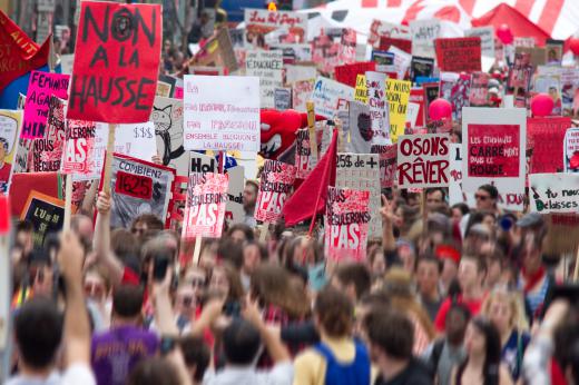 Picketing is a form of protest.