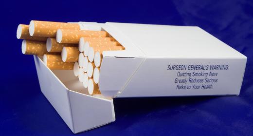 U.S. tobacco manufacturers must include a warning label on cigarette packaging.