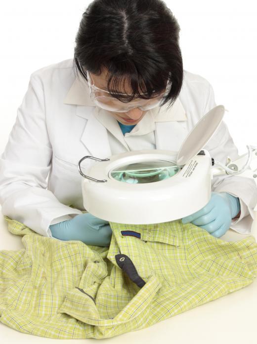 A fiber analysis may be conducted on clothing from a crime scene.